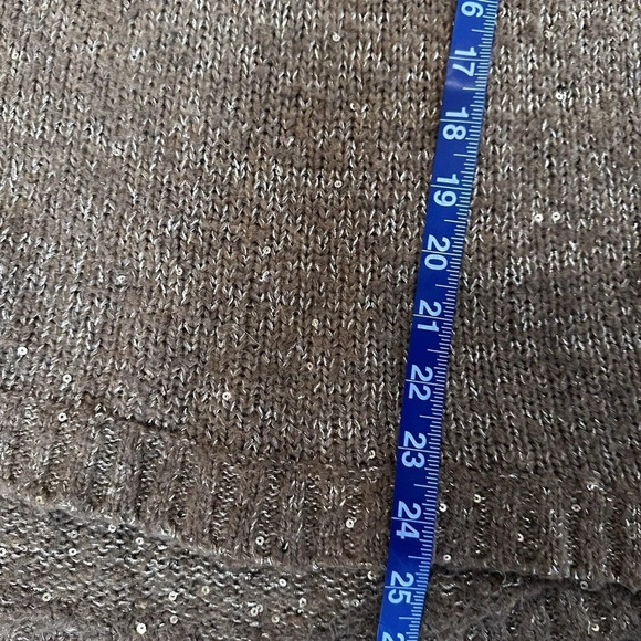 Sanctuary Clothing Sweater XS Brown Shimmery Sequins Oversized Warm Knit M0743 - Picture 11 of 11